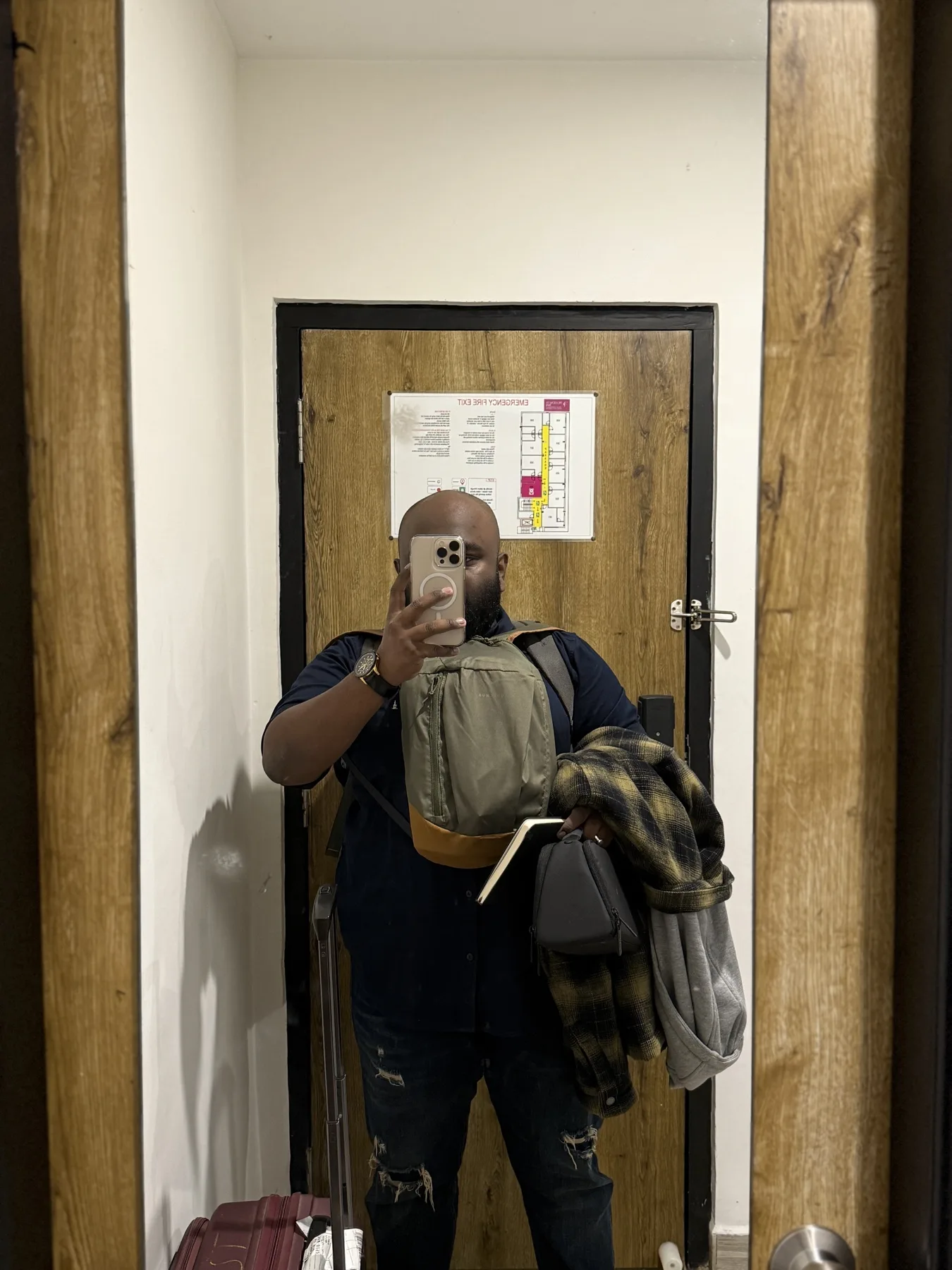 Leaving with luggage