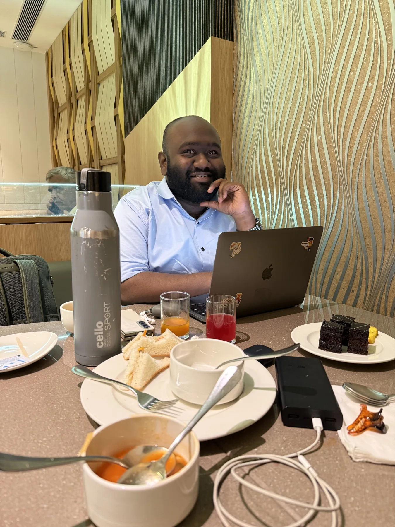 Working over breakfast