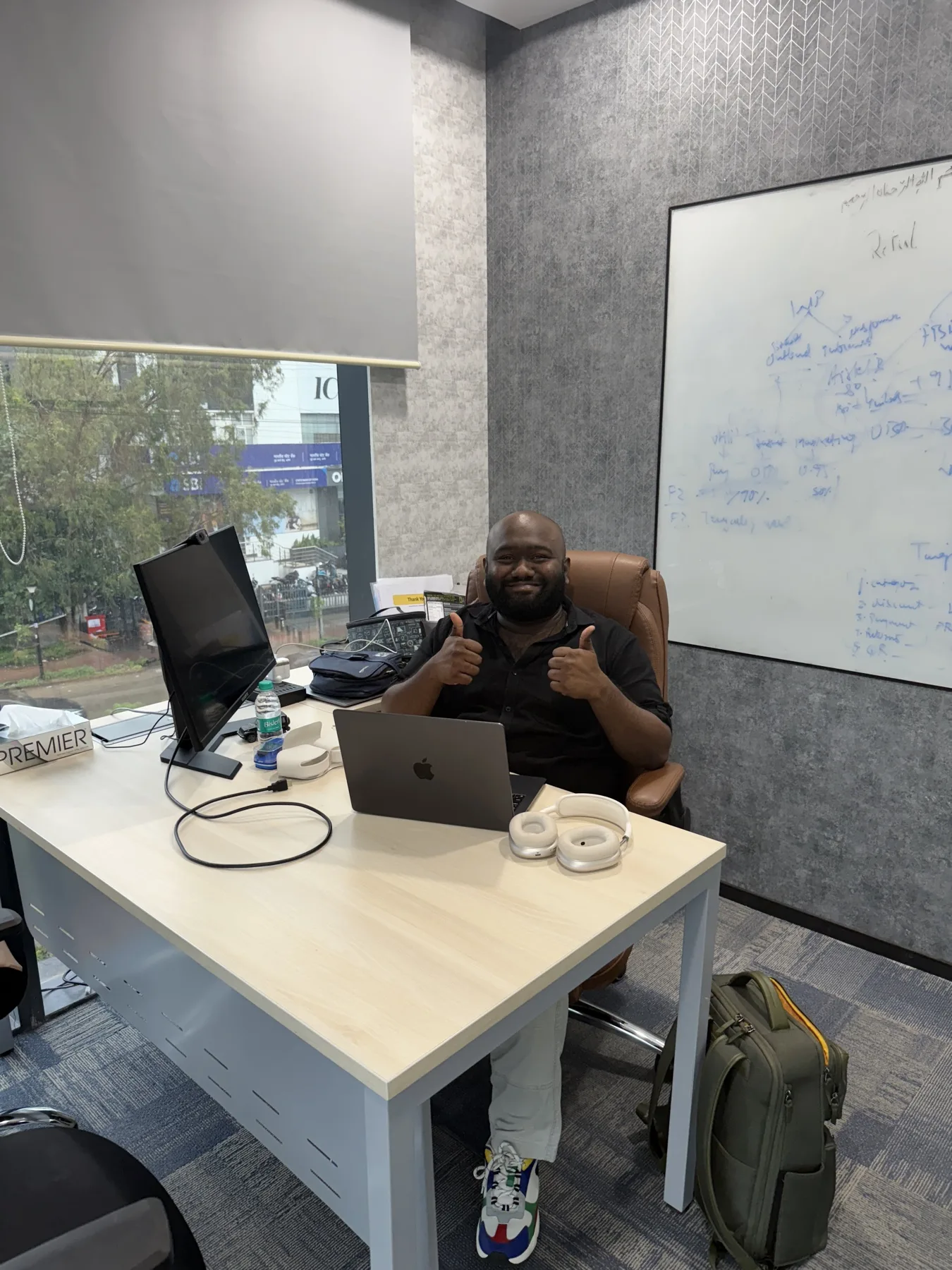 Saiyed Abdal at his desk in the Frido office