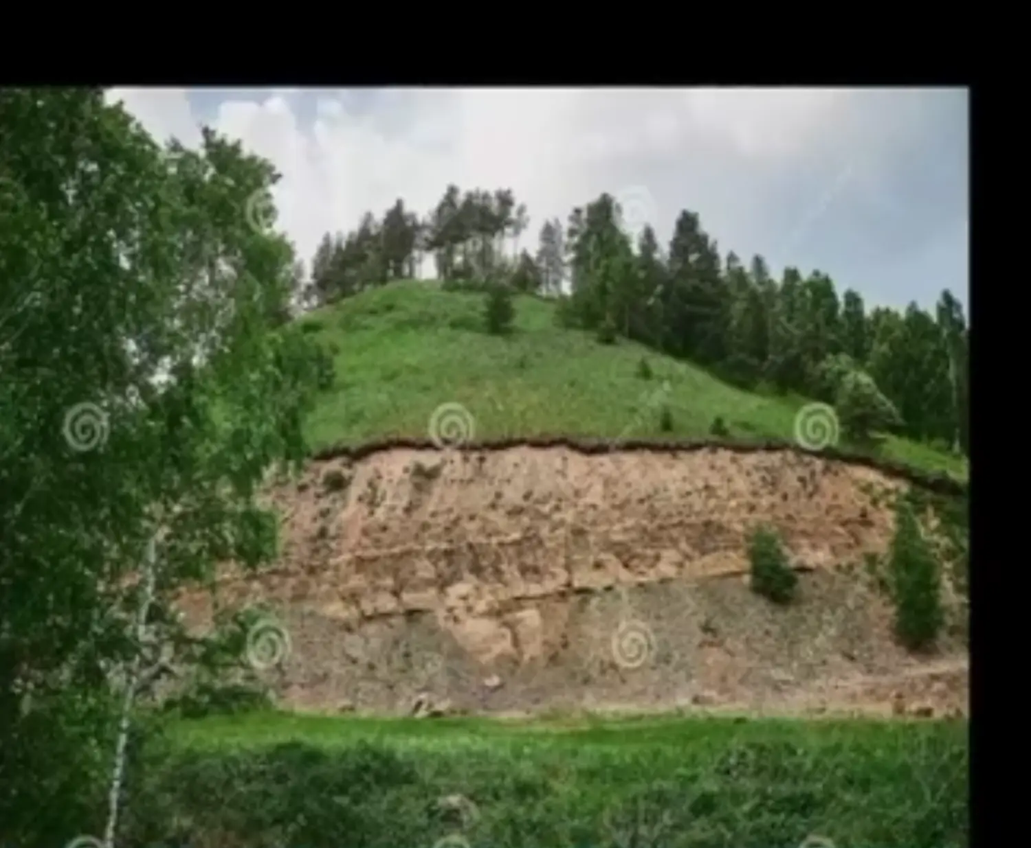 Recently Eroded Layers of Mountains 